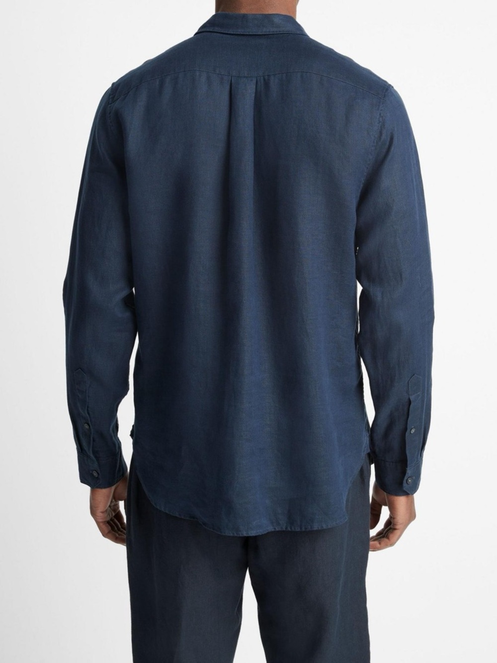Vince Men's Dark Navy Button-Up Long Sleeve Shirt - Picture 4 of 6